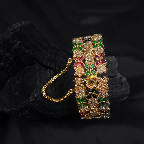 Openable Naurattan Pearl Luxurious Bangles D287-2
